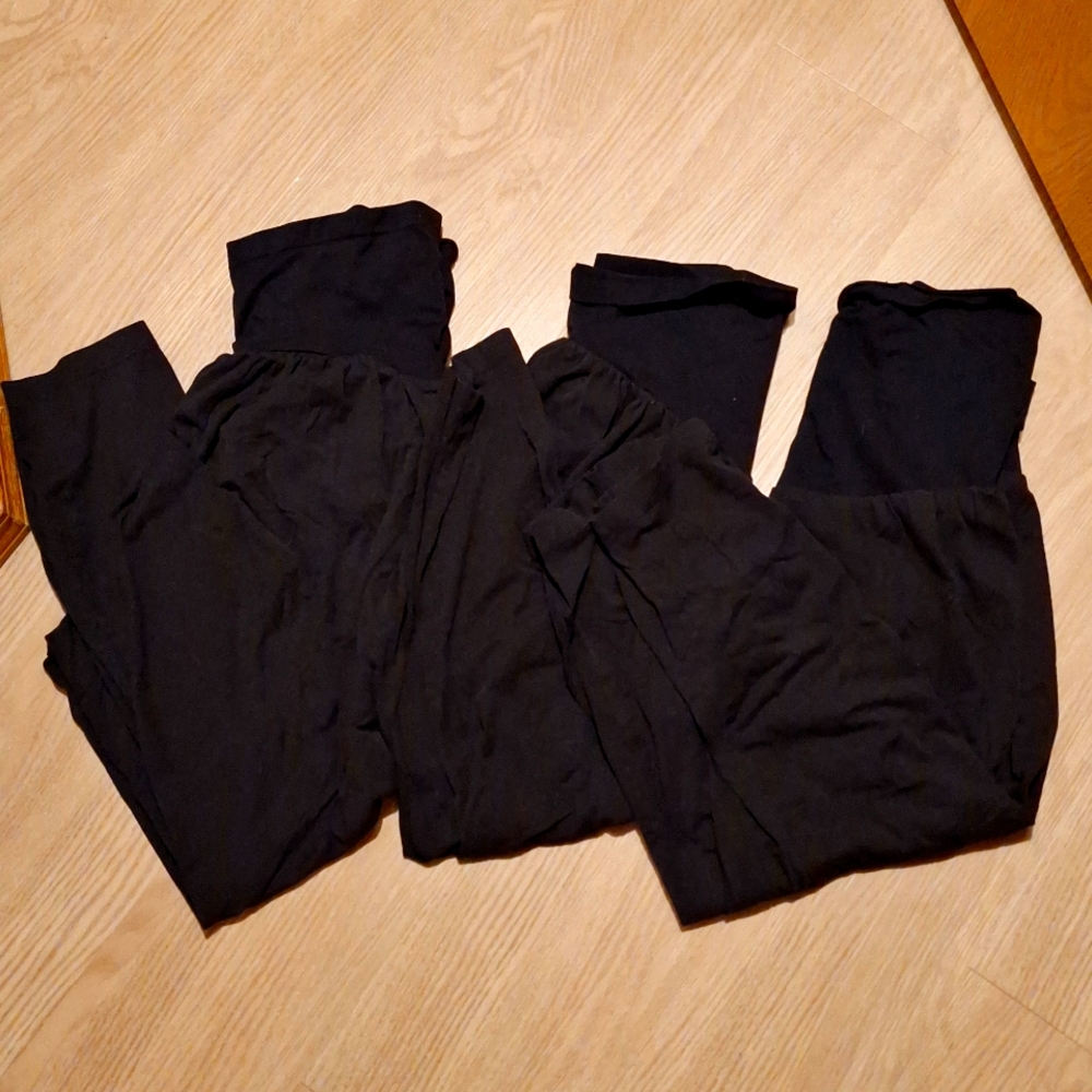 Lot of 3 Motherhood Maternity Black Leggings (1 in 1x & 2 in 2x)